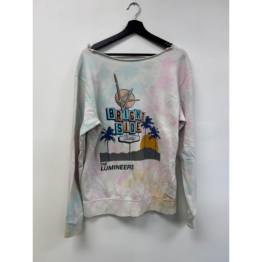 The Lumineers Sweatshirt Womens Large‎ Tie Dye BRIGHTSIDE Boat Neck Graphic